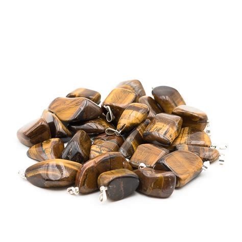 Pendentif pierre roulée oeil de tigre