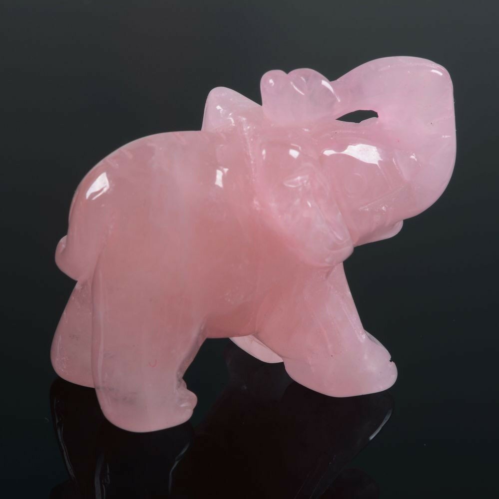 Eléphant en Quartz Rose
