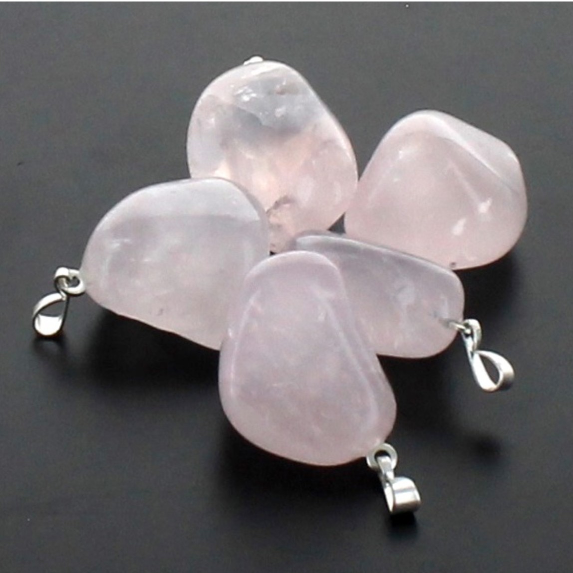 Pendentif pierre roulée Quartz Rose