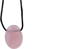 Pendentif pierre ovale percée Quartz Rose