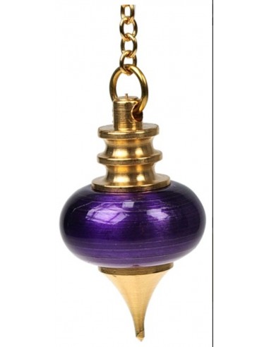 Pendule Mélissium Violet Métal Doré