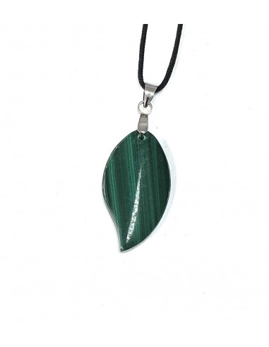 Pendentif malachite en forme de feuille