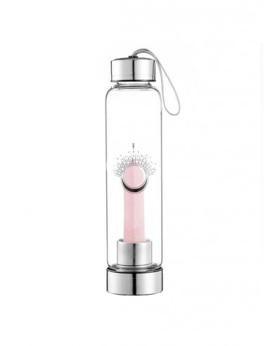 Bouteille en verre Pointe Quartz Rose