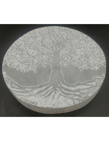 Plaque Sélénite Arbre de Vie Fin 10cm