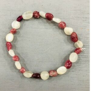 Bracelet Tourmaline rose & Pierre de Lune grains