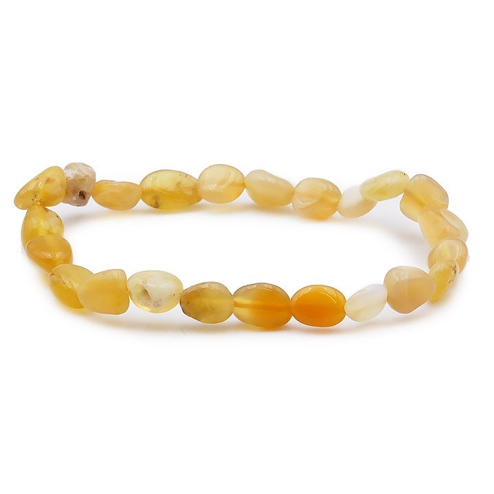 Bracelet pierres roulées Opale jaune