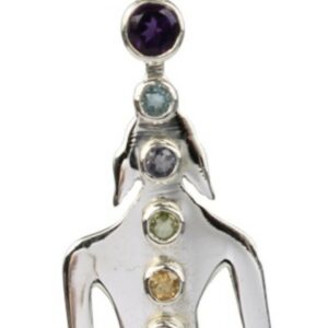 Chakras Bouddha Argent et Pierres des Chakras