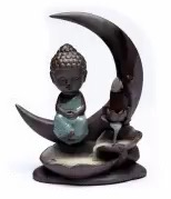 Brûleur d'encens à refoulement Bouddha Lune