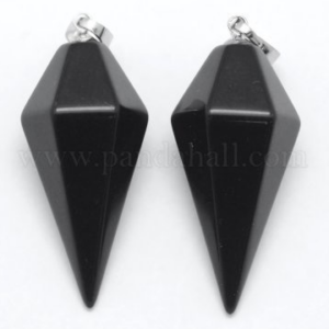 Pendule Hexagonal Obsidienne Noire