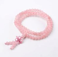 Bracelets Mala perles Quartz Rose