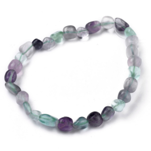 Bracelet pierres roulées Fluorite