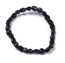 Bracelet pierres roulées tourmaline noire