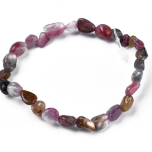 Bracelet pierres roulées tourmaline multicolore
