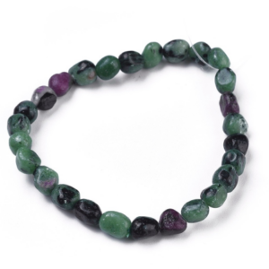 Bracelet pierres roulées Rubis zoisite
