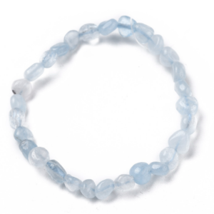 Bracelet pierre roulées Aigue-marine