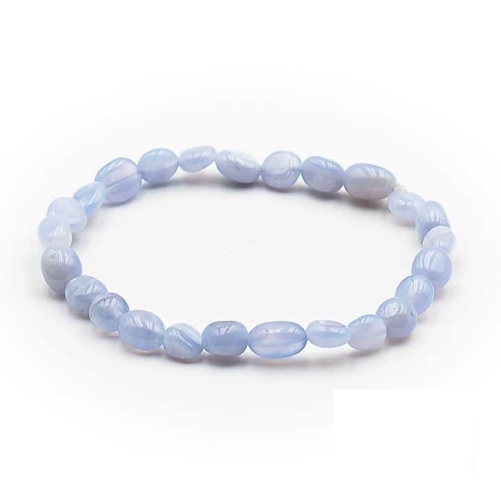 Bracelet pierre roulées calcédoine