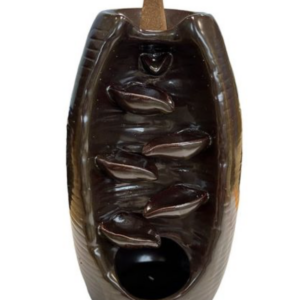 Brûleur d'encens à refoulement cascade marron