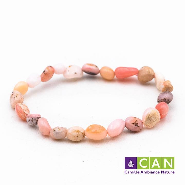 BRACELET Opale rose pierre roulées