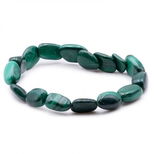 BRACELET Malachite A perles pierre roulées