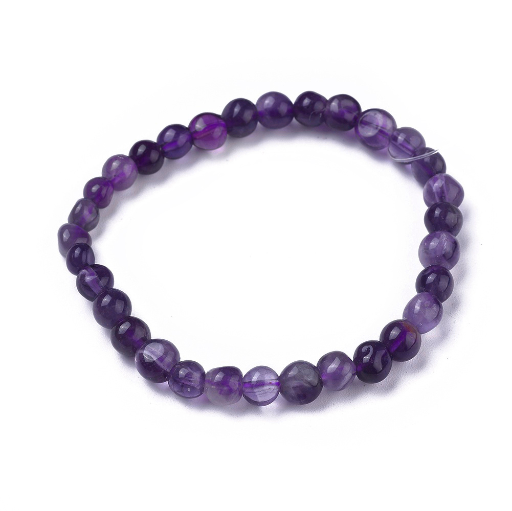 BRACELET Améthyste naturels perles pierre roulées