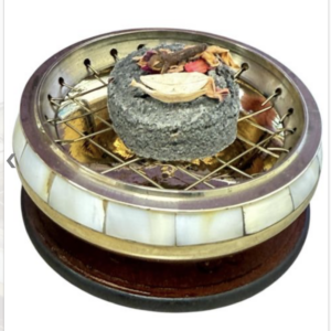 Bruleur laiton Plaque en Bois & grille